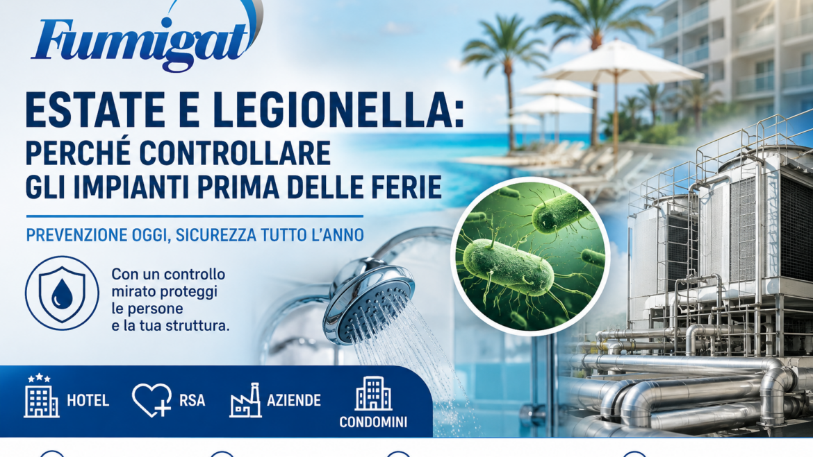 Estate e Legionella: perché controllare gli impianti prima delle ferie